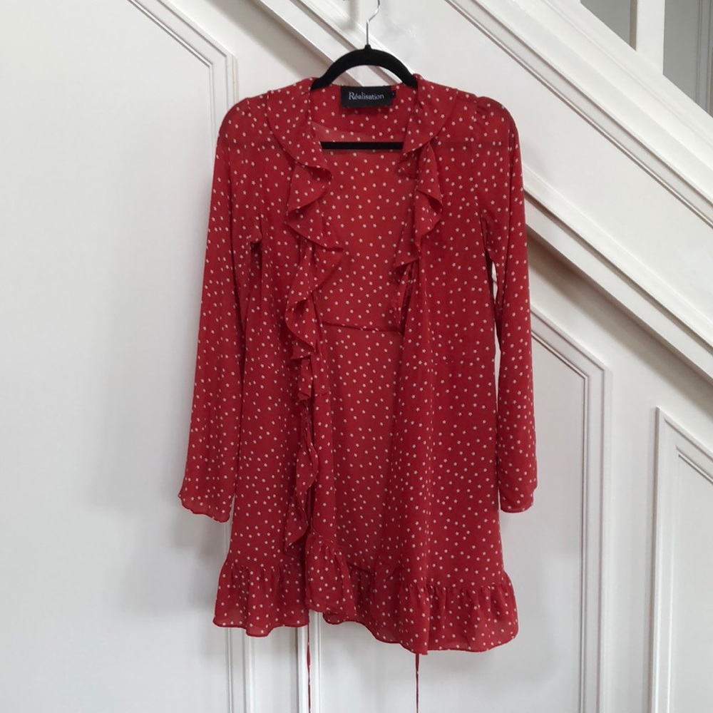 Réalisation Par Alexandra silk dress red star S
